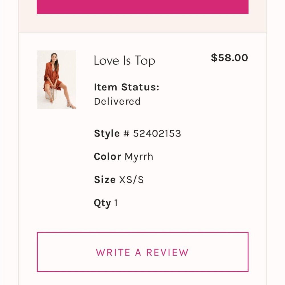 Free People Love Is Top, Size S, EUC
